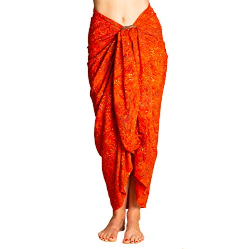 PANASIAM Sarong B017 OrangeBambooleaf, XL von PANASIAM