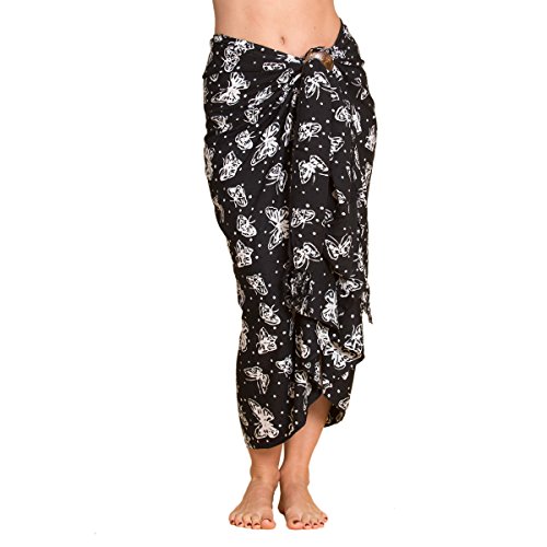 PANASIAM Sarong B005 Black Butterfly, L von PANASIAM