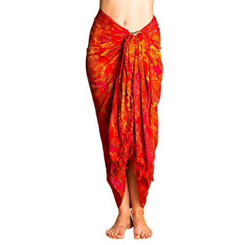 PANASIAM Sarong B014 Fireflame Orange tone, L von PANASIAM