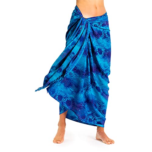 PANASIAM Sarong B110 blue flower, L von PANASIAM