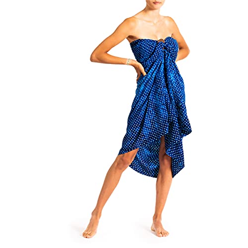 PANASIAM Sarong B111 blue dot, L von PANASIAM