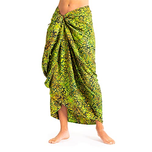 PANASIAM Sarong B206 green flower, L von PANASIAM