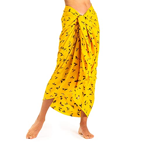 PANASIAM Sarong B301 yellow butterfly, L von PANASIAM