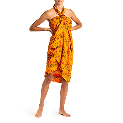 PANASIAM Sarong B302 orange square, L von PANASIAM
