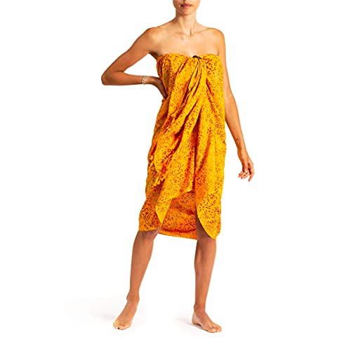 PANASIAM Sarong B303 orange leaf, L von PANASIAM