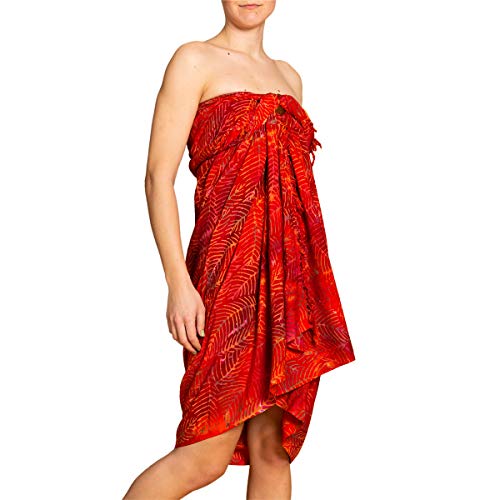 PANASIAM Sarong B403 palm orange, L von PANASIAM