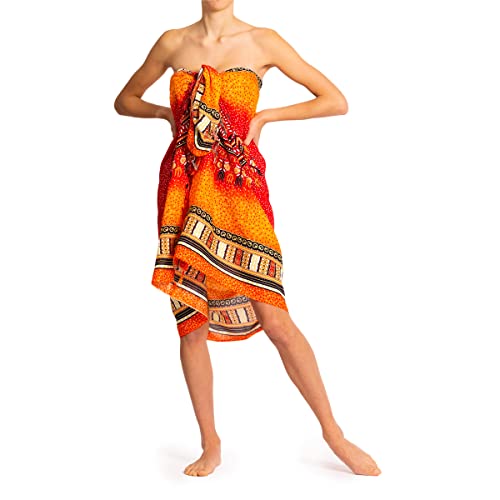 PANASIAM Sarong Maoi 06, 165x113cm, orange tones von PANASIAM