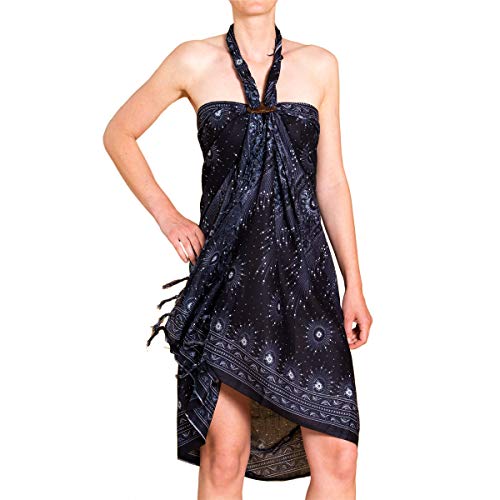 PANASIAM Sarong Peacock V20 black, 250x113cm von PANASIAM