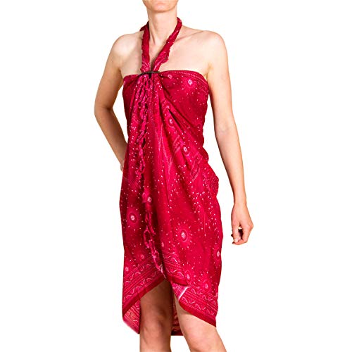 PANASIAM Sarong Peacock V22 fuchsia, 190x113cm von PANASIAM