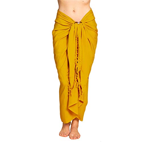 PANASIAM Sarong uni safron yellow, 190x116cm von PANASIAM