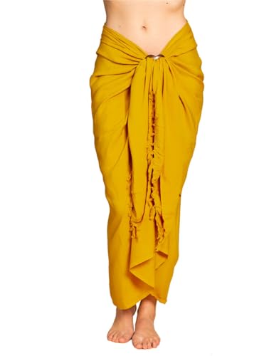 PANASIAM Sarong uni safron yellow, 190x116cm von PANASIAM