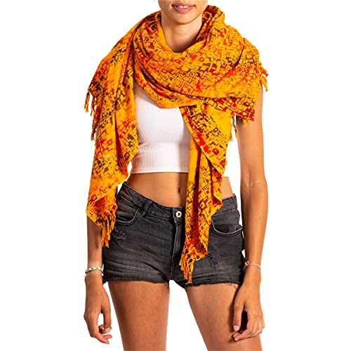 PANASIAM Scarf 190x116cm, B302 orange square, L von PANASIAM