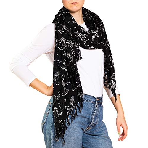 PANASIAM Scarf Batik 190X116cm, B900 black bird, L von PANASIAM