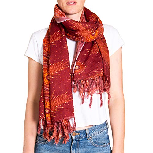 PANASIAM Scarf Peacock V24 russet, 190x113cm von PANASIAM