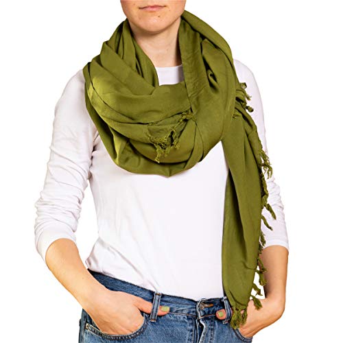 PANASIAM Scarf uni 190x116cm olive von PANASIAM