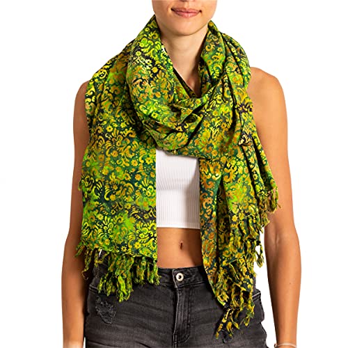 PANASIAM Schal B206 green flower, L von PANASIAM