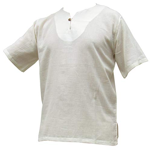 PANASIAM Shirt, K', 1button, Naturalwhite, L, Shortsleeve von PANASIAM