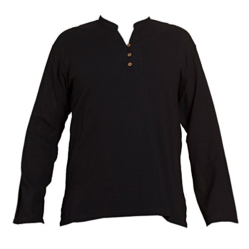 PANASIAM Shirt, K', 3button, Black, XL, Longsleeve von PANASIAM