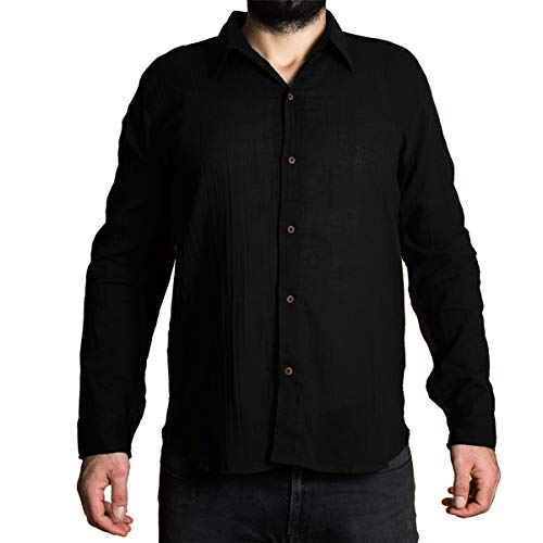 PANASIAM Shirt K06-collar Longsleeve Black XL von PANASIAM