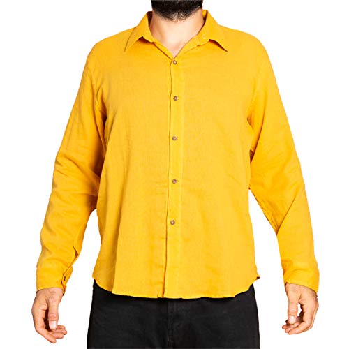 PANASIAM Shirt K06-collar Longsleeve safronyellow XL von PANASIAM