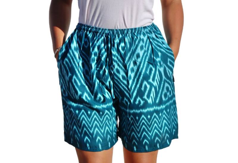 PANASIAM Shorts kurze Hose Damen Shorts Sweatshort aus 100% Viskose Stoffhose Wellness gemusterte Sommerhose mit Kordelzug und Taschen leichte Strandshort von PANASIAM
