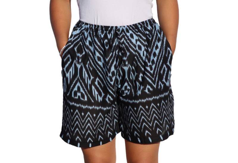 PANASIAM Shorts kurze Hose Damen Shorts Sweatshort aus 100% Viskose Stoffhose Wellness gemusterte Sommerhose mit Kordelzug und Taschen leichte Strandshort von PANASIAM
