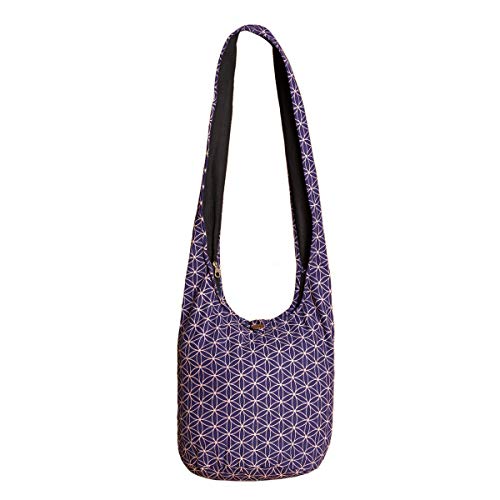 PANASIAM Shoulderbag Flower of Life, in purple, L von PANASIAM