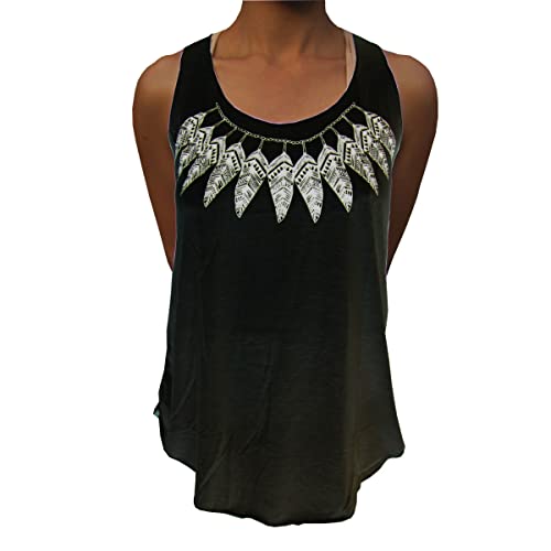 PANASIAM Simple Top, 001 Feather Design, Black, Size M von PANASIAM