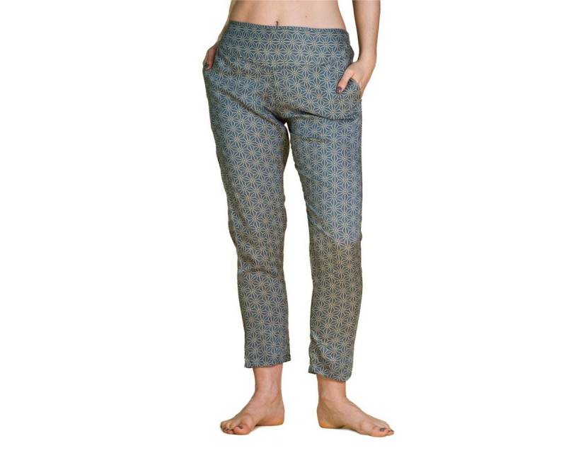 PANASIAM Relaxhose Carrot Pants geometrix aus 100% Baumwolle Damenhose mit japanischen Mustern oder heiliger Geometrie bedruckt bequeme Sommerhose von PANASIAM
