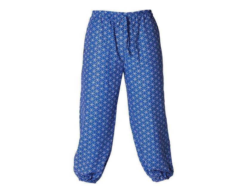 PANASIAM Stoffhose Muckhose Geometrix aus leicht grob gewebter Baumwolle bequeme Haremshose Unisex Freizeithose japanische Muster und heilige Geometrie von PANASIAM