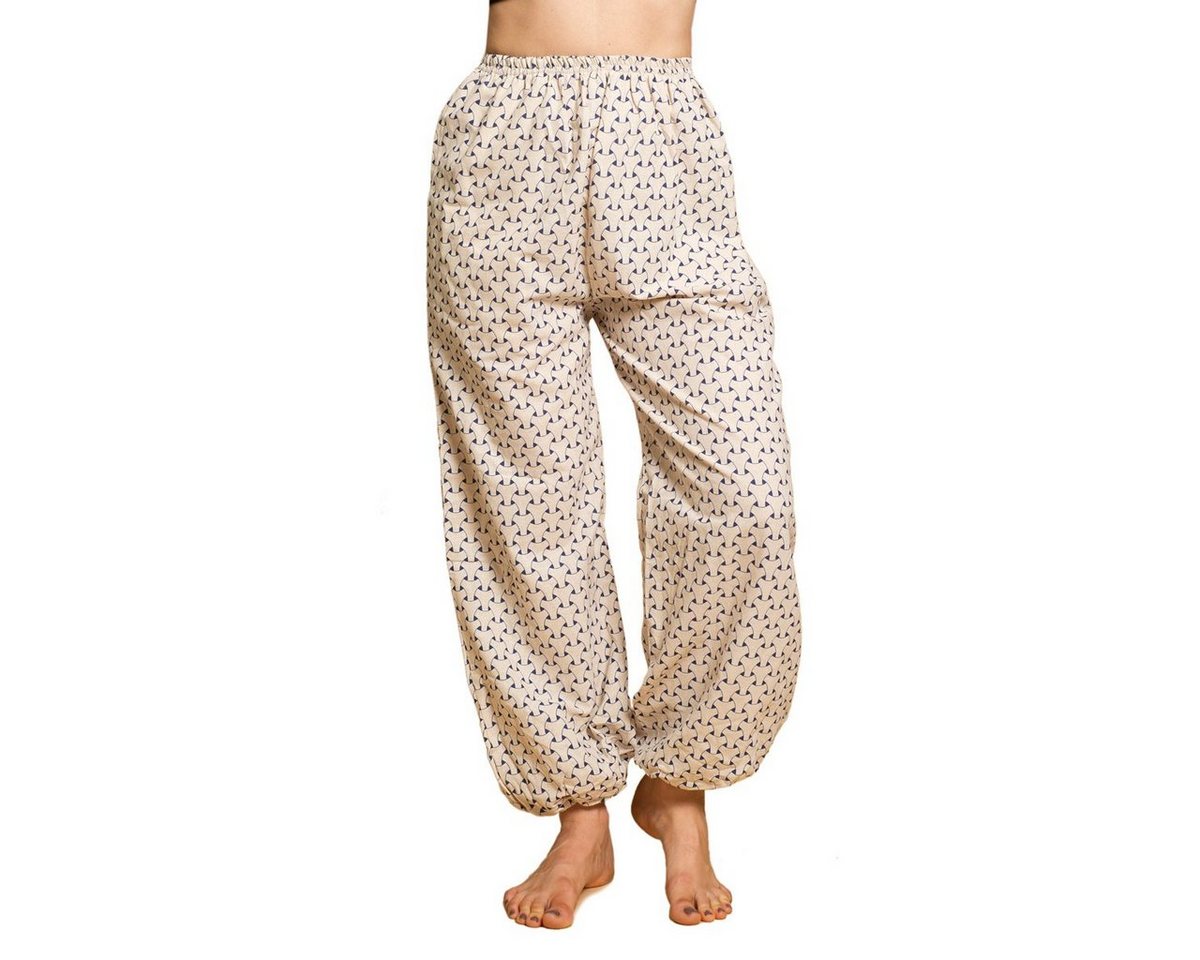 PANASIAM Stoffhose Muckhose Geometrix aus leicht grob gewebter Baumwolle bequeme Haremshose Unisex Freizeithose japanische Muster und heilige Geometrie von PANASIAM