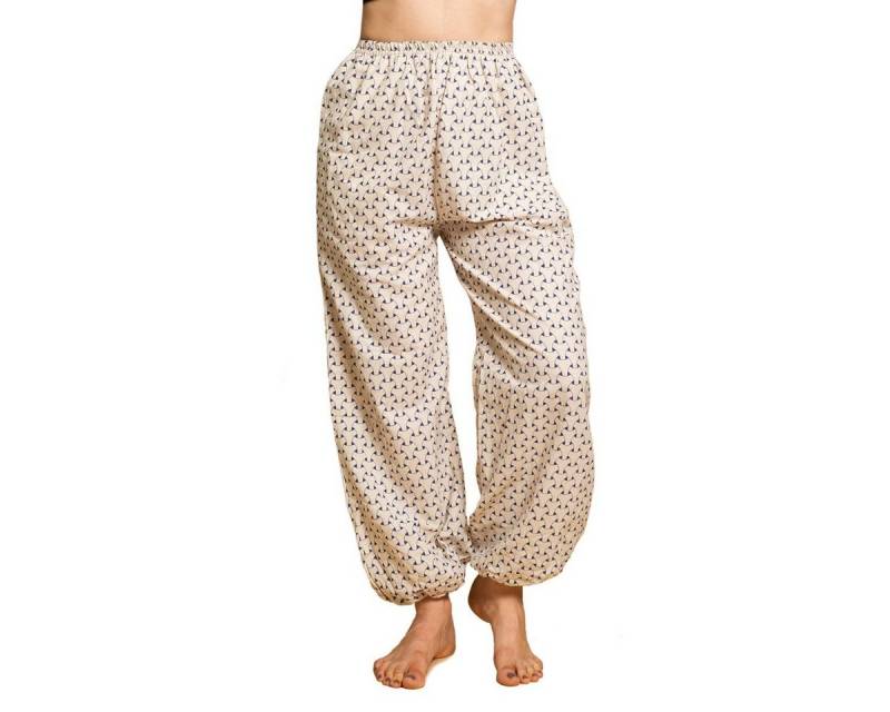 PANASIAM Stoffhose Muckhose Geometrix aus leicht grob gewebter Baumwolle bequeme Haremshose Unisex Freizeithose japanische Muster und heilige Geometrie von PANASIAM