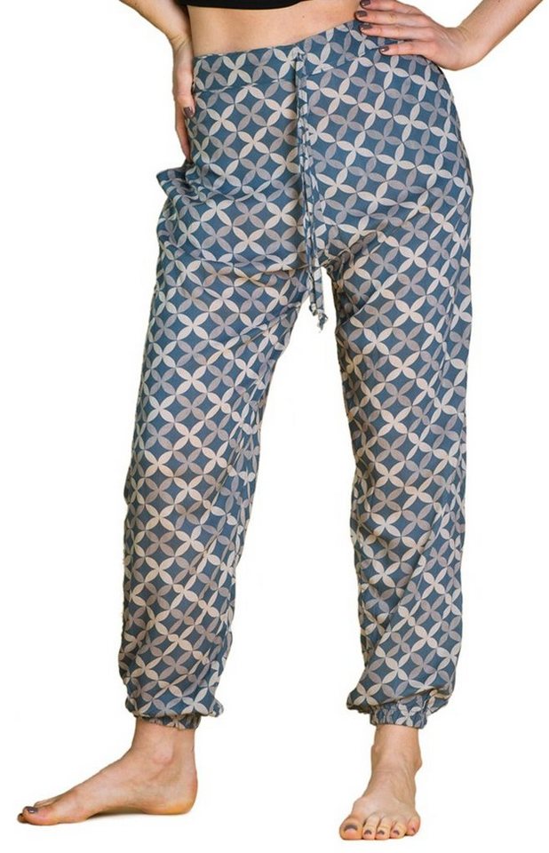 PANASIAM Haremshose Relaxed pants geometric style aus 100 %Baumwolle bequeme Damenhose mit Taschen Gummibund hinten Freizeithose Chillhose Relaxhose von PANASIAM