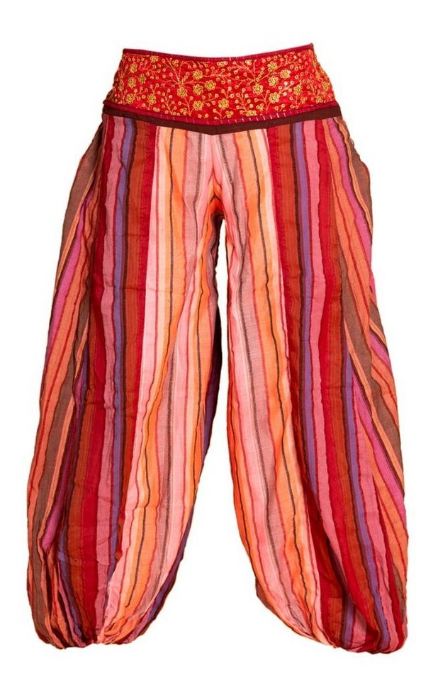 PANASIAM Haremshose Weiche Muckhose mit verziertem Bund aus 100% feinster Baumwolle Pumphose für Damen bequeme Freizeithose Pluderhose Ballonhose von PANASIAM