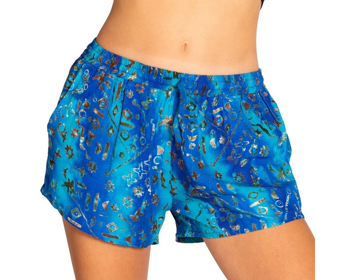 PANASIAM Strandshorts Damen Shorts Wachsbatik für Strand Yoga oder Meditation farbecht und angenehm zu Tragen Relaxshorts Damenshorts kurze Sporthose von PANASIAM