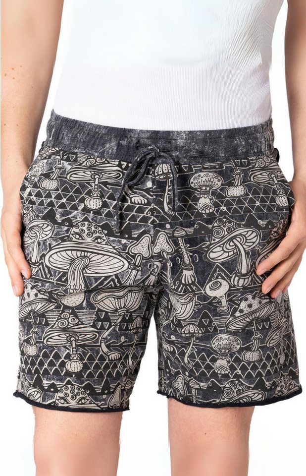 PANASIAM Shorts kurze Jogging-Hose aus 100% Baumwolle Unisex Sweatshorts mit Kordelzug Stoffhose mit Seitentaschen Sommerhose Urban Sportshort mit Naturmotiv von PANASIAM