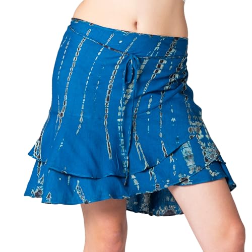 PANASIAM TieDy wrap Skirt, Blue Grey, L von PANASIAM