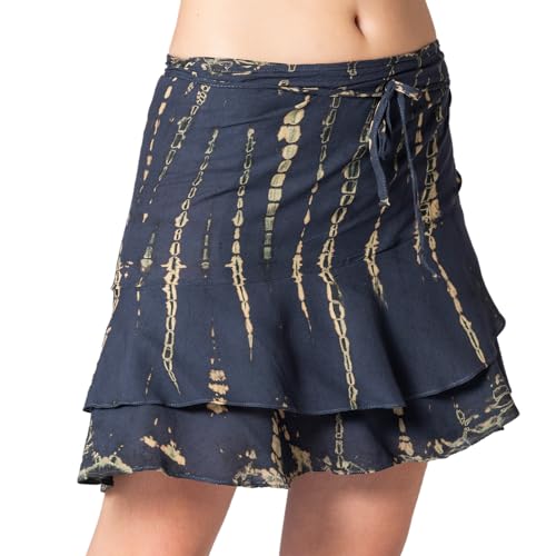 PANASIAM TieDy wrap Skirt, Grey Black, L von PANASIAM