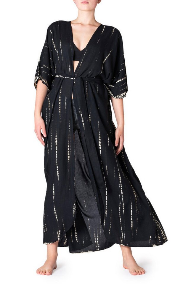 PANASIAM Tunikakleid Damen Kimono Maxi Strandkleid aus natürlicher Viskose mit V-Ausschnitt Tie-Dye Bikini Badeanzug Cover Up Boho Beachwear langes Sommerkleid von PANASIAM