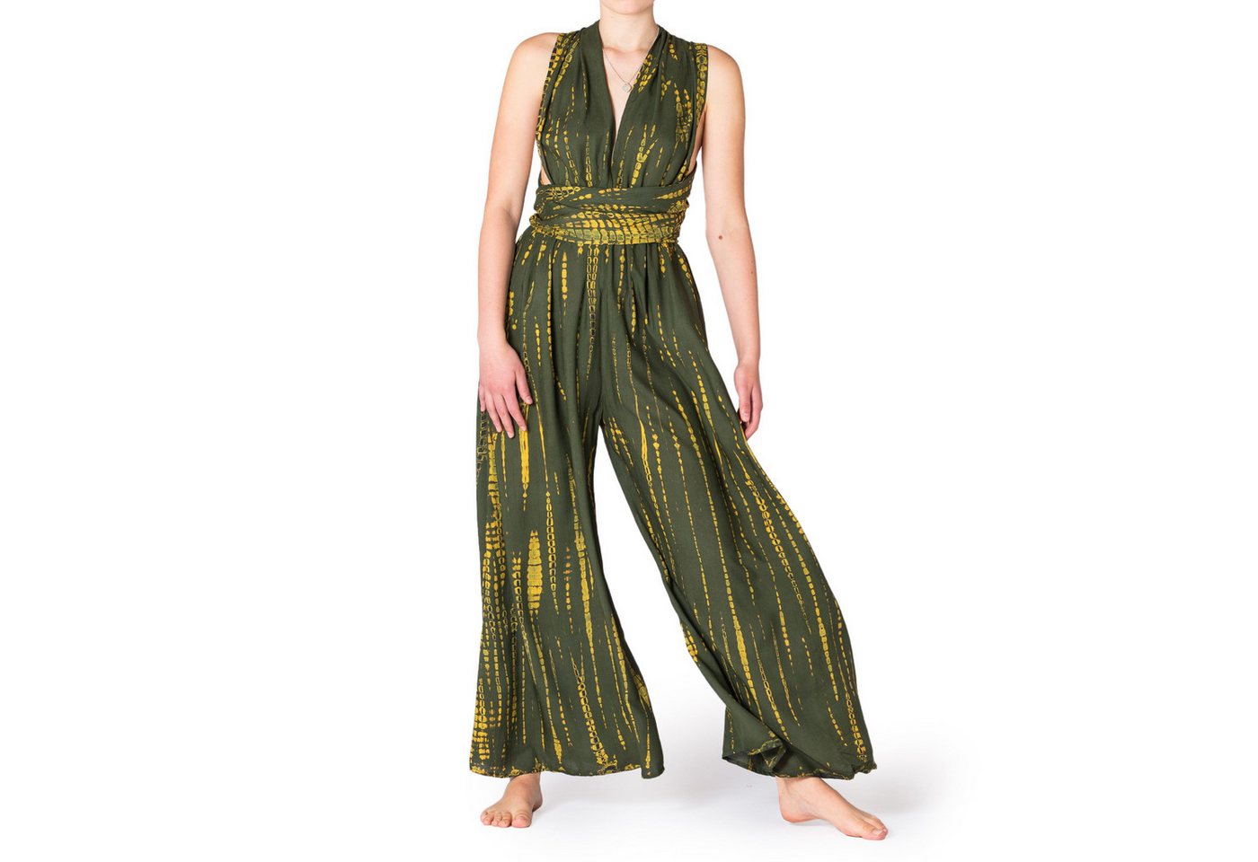 PANASIAM Tunikakleid modernes Hosenkleid Strandkleid aus natürlicher Viskose mit Bindeband Wickelkleid im Tie-Dye Design Jumpsuit Overall Infinity Trägerkleid PANASIAM Tunikakleid modernes Hosenkleid Strandkleid aus natürlicher Viskose mit Bindeband Wickelkleid im Tie-Dye Design Jumpsuit Overall Infinity Trägerkleid von PANASIAM