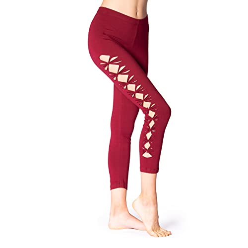 PANASIAM Wati Bio-Leggings 3/4 L in Bordeaux von PANASIAM