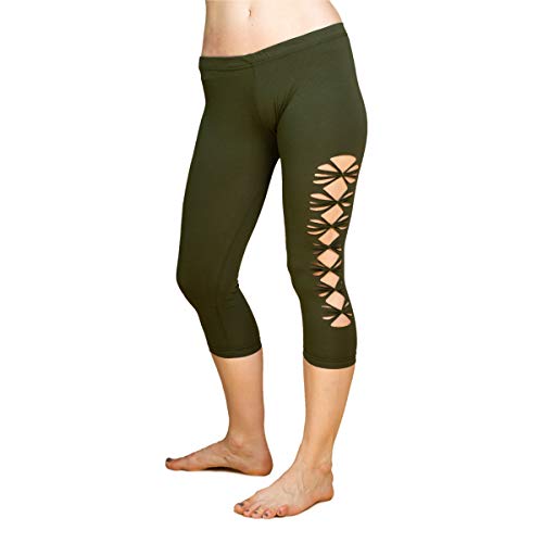 PANASIAM Wati Bio-Leggings 3/4 M in Olive-Green von PANASIAM