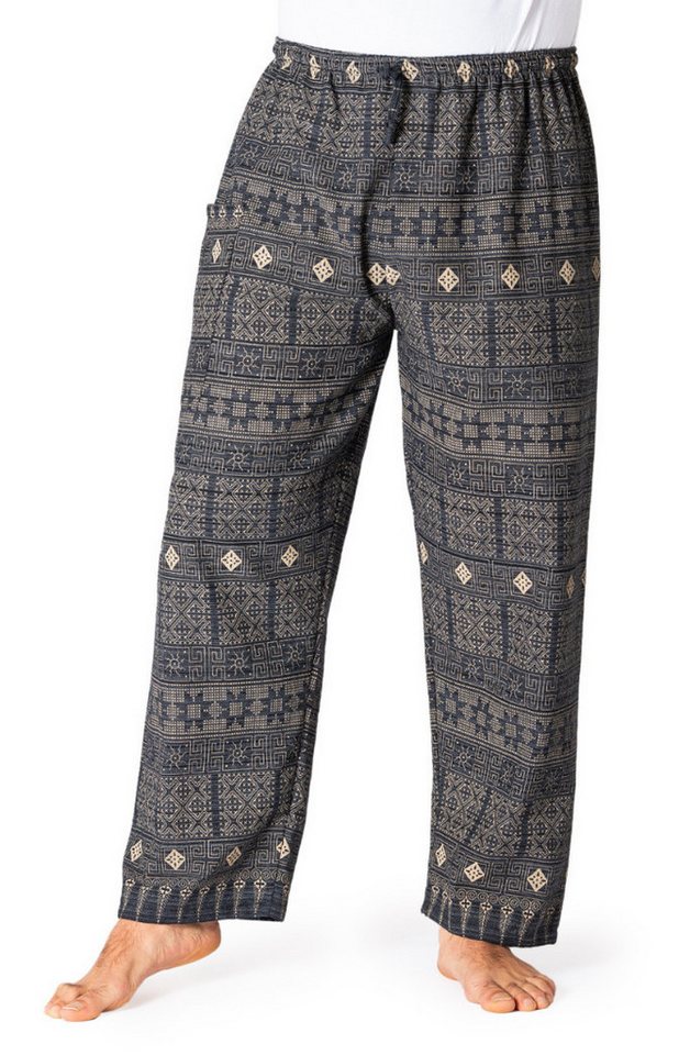 PANASIAM Loungehose Freizeithose im geometrischen Ethno-Design 100% Baumwolle Haremshose für Damen Herren bequeme Loosefit Lounge-Hose Relaxhose Urlaubshose von PANASIAM