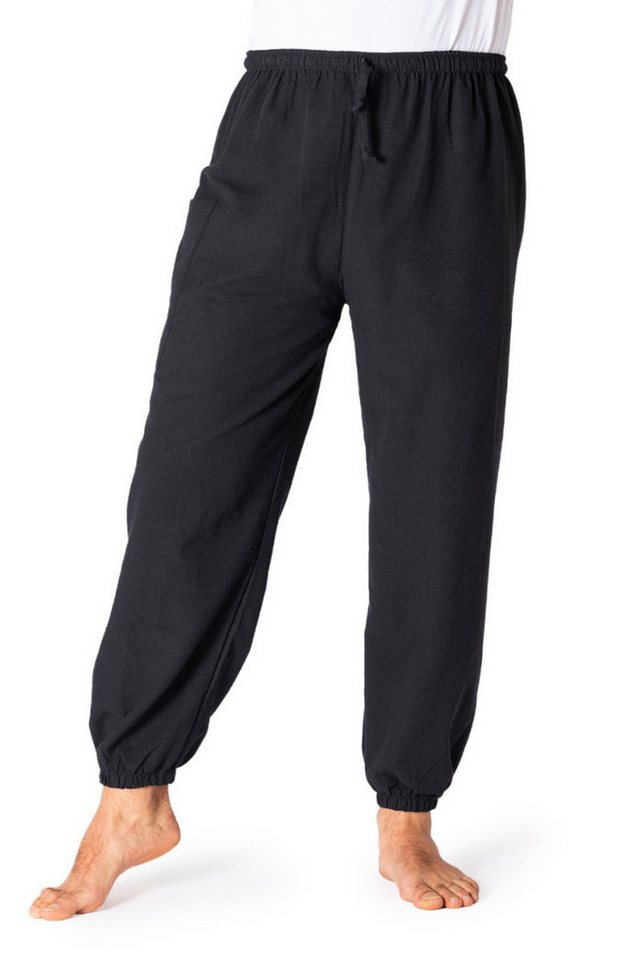 PANASIAM Wellnesshose Loungehose einfarbig aus 100% Baumwolle bequeme Muckhose Relaxhose Unisex für Damen & Herren lässige Haremshose schlichte Freizeithose von PANASIAM