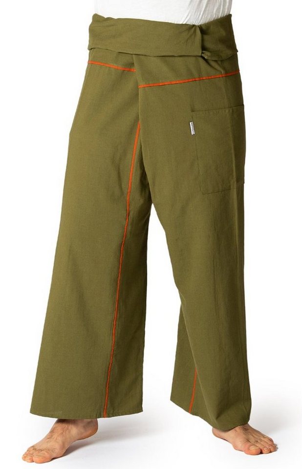 PANASIAM Wellnesshose Thai Fischerhose Stripe bequeme Unisex Wickelhose aus Baumwolle als Yogahose Freizeithose Relaxhose loose fit von PANASIAM