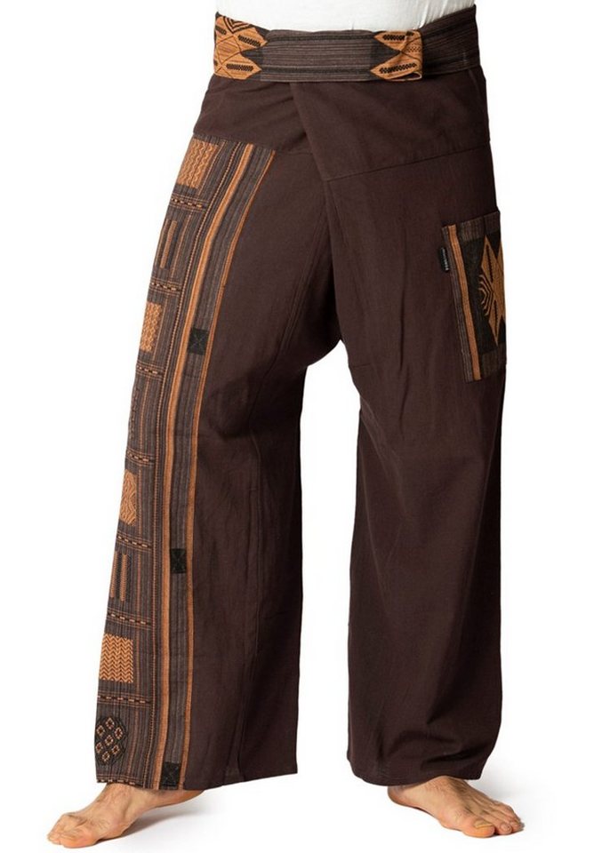 PANASIAM Wellnesshose Thai Fischerhose Webmuster bequeme Unisex Wickelhose aus Baumwolle als Yogahose Freizeithose Relaxhose loose fit von PANASIAM