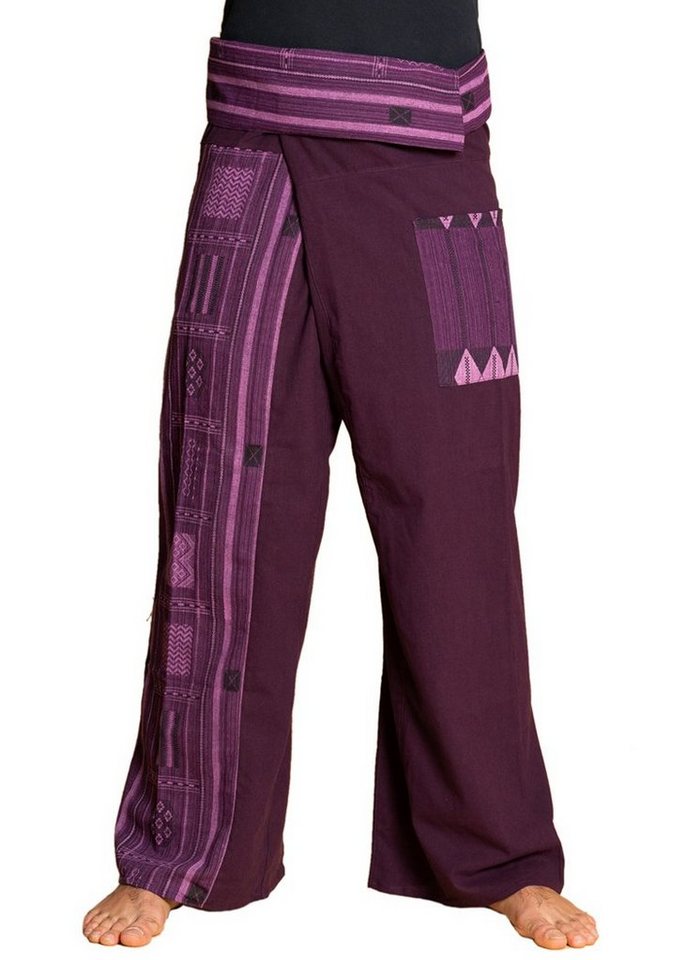 PANASIAM Wellnesshose Thai Fischerhose Webmuster bequeme Unisex Wickelhose aus Baumwolle als Yogahose Freizeithose Relaxhose loose fit von PANASIAM