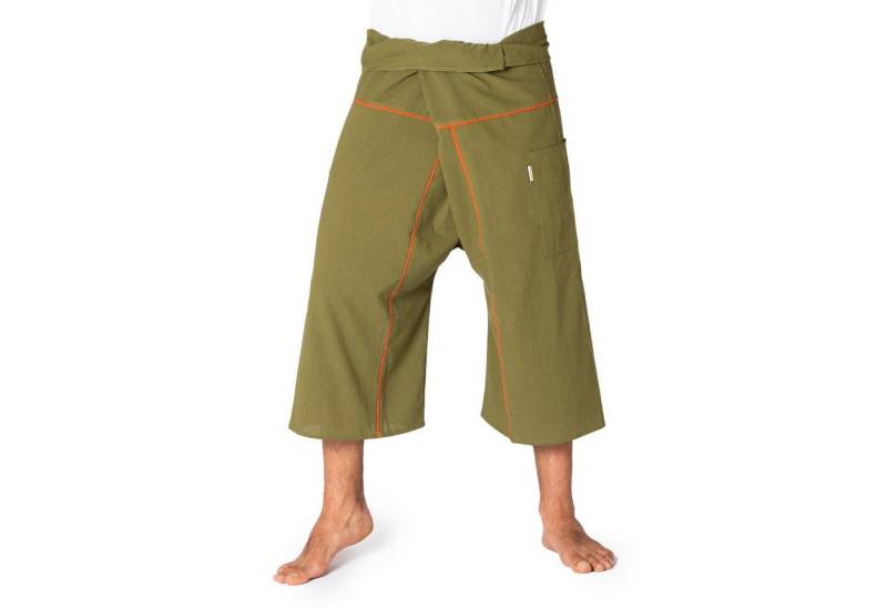 PANASIAM Wellnesshose Thai Fischerhose stripe design 3/4 lang bequeme Unisex Wickelhose aus Baumwolle Freizeithose Relaxhose Chillhose loose fit von PANASIAM