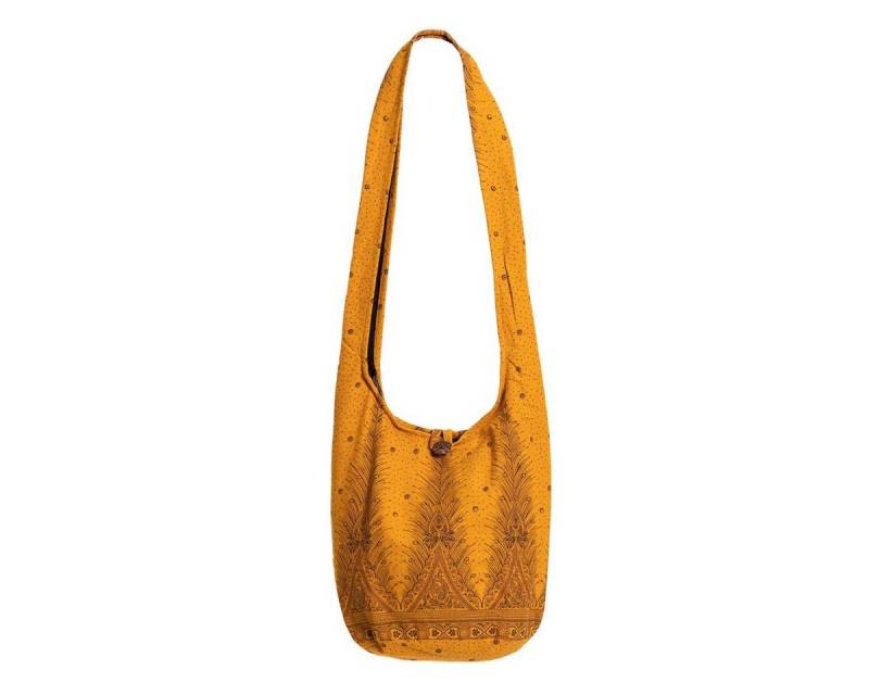 PANASIAM Freizeittasche Schulterbeutel im Pfau Design als Umhängetasche aus reiner Baumwolle, Schultertasche mit Innentasche Stofftasche Crossbody Handtasche von PANASIAM