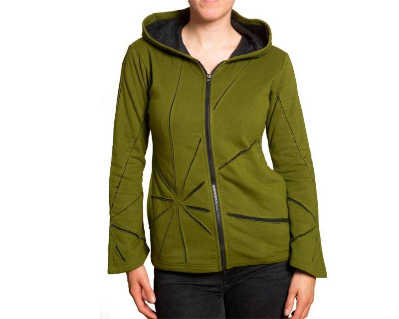 PANASIAM Wolljacke Damen Fleecejacke cutwork-Design von PANASIAM